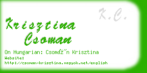 krisztina csoman business card